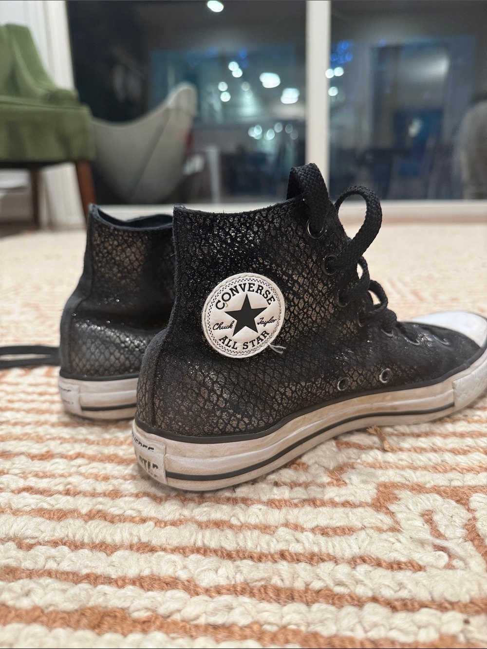 Converse Black Textured High Top Sneakers